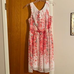 White and pink floral Connected Brand dress - size 12